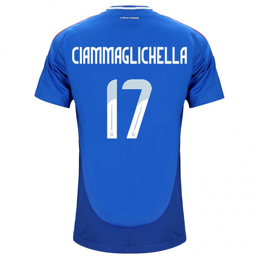 Niño Fútbol Camiseta Italia Aaron Ciammaglichella #17 Azul 1ª Equipación 24-26 Argentina