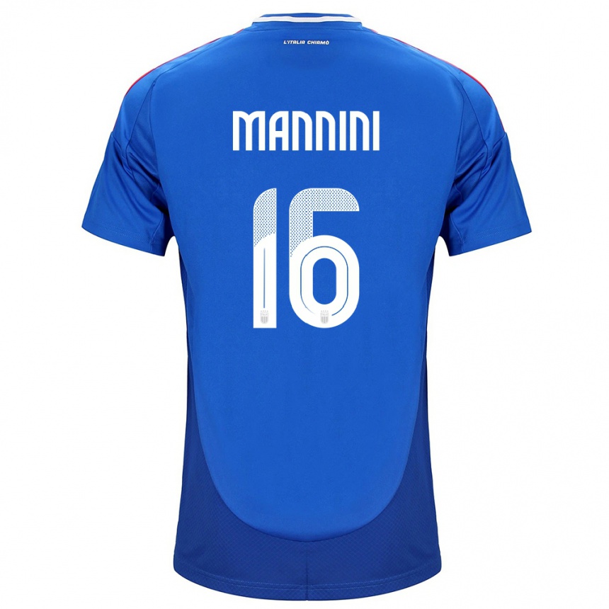 Niño Fútbol Camiseta Italia Mattia Mannini #16 Azul 1ª Equipación 24-26 Argentina