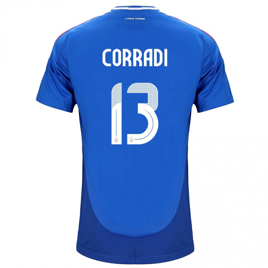 Niño Fútbol Camiseta Italia Christian Corradi #13 Azul 1ª Equipación 24-26 Argentina