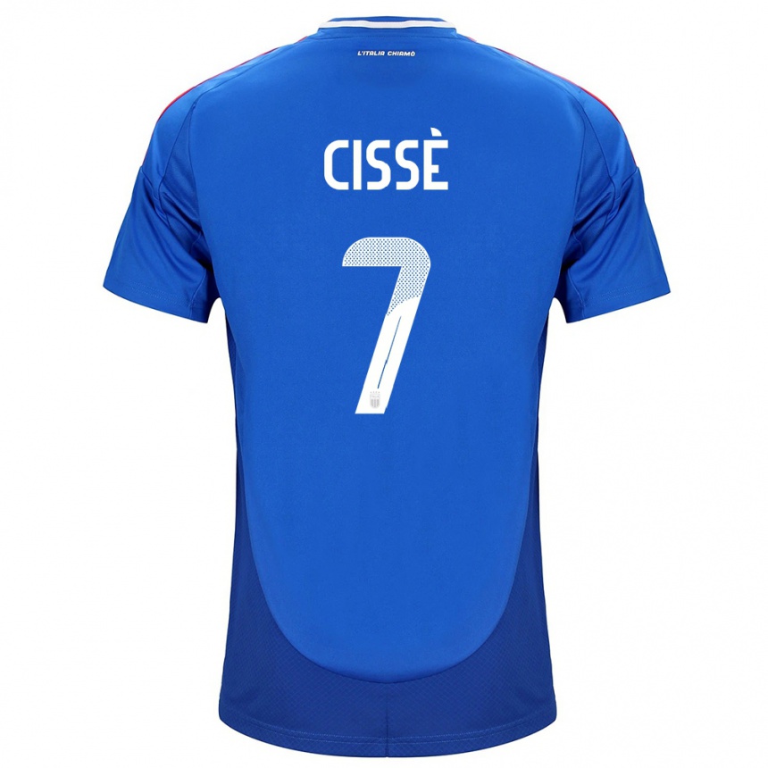 Niño Fútbol Camiseta Italia Alphadjo Cissè #7 Azul 1ª Equipación 24-26 Argentina