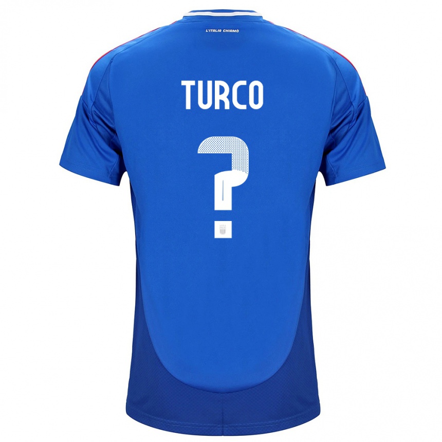 Niño Fútbol Camiseta Italia Stefano Turco #0 Azul 1ª Equipación 24-26 Argentina