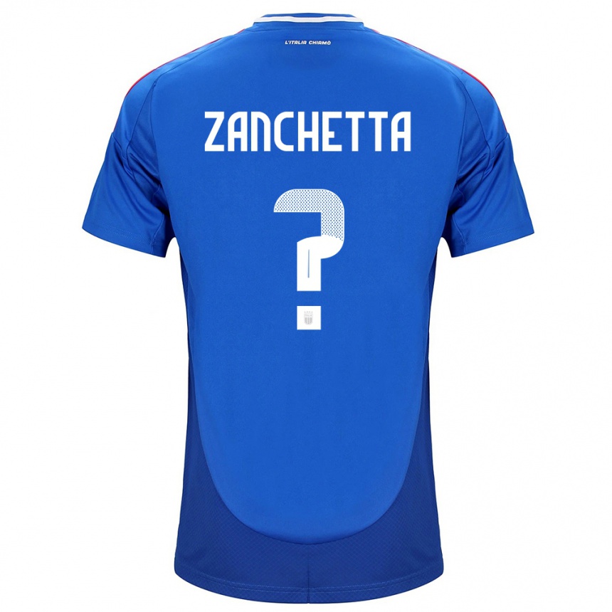 Niño Fútbol Camiseta Italia Mattia Zanchetta #0 Azul 1ª Equipación 24-26 Argentina