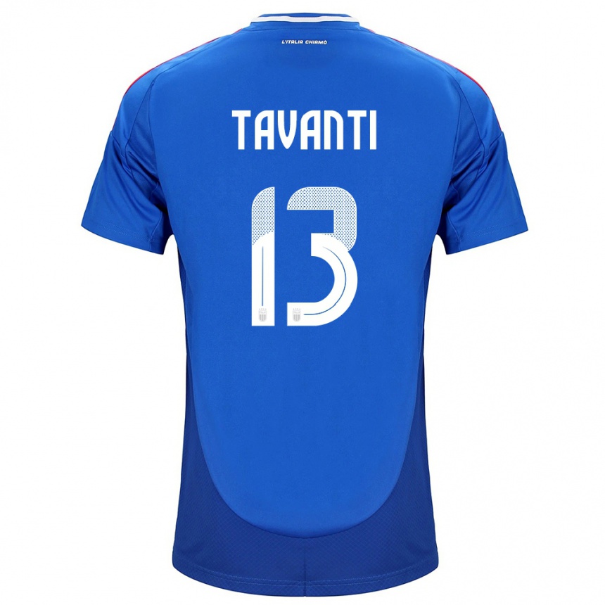 Niño Fútbol Camiseta Italia Samuele Tavanti #13 Azul 1ª Equipación 24-26 Argentina