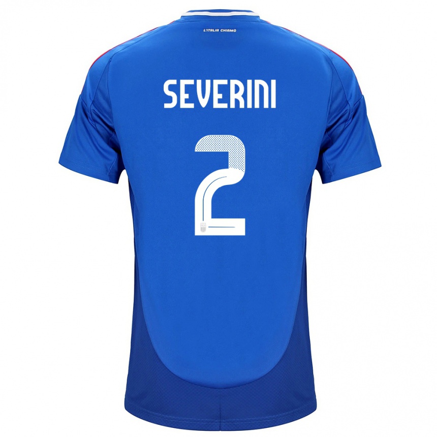 Niño Fútbol Camiseta Italia Emma Severini #2 Azul 1ª Equipación 24-26 Argentina