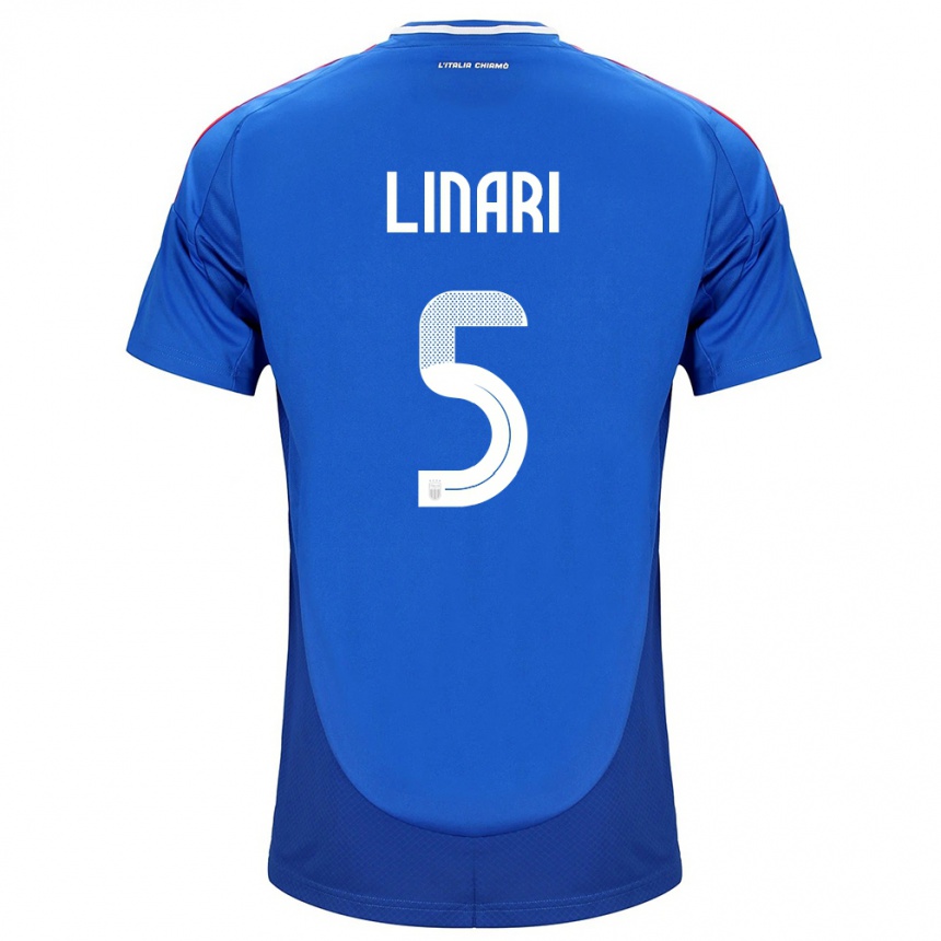 Niño Fútbol Camiseta Italia Elena Linari #5 Azul 1ª Equipación 24-26 Argentina