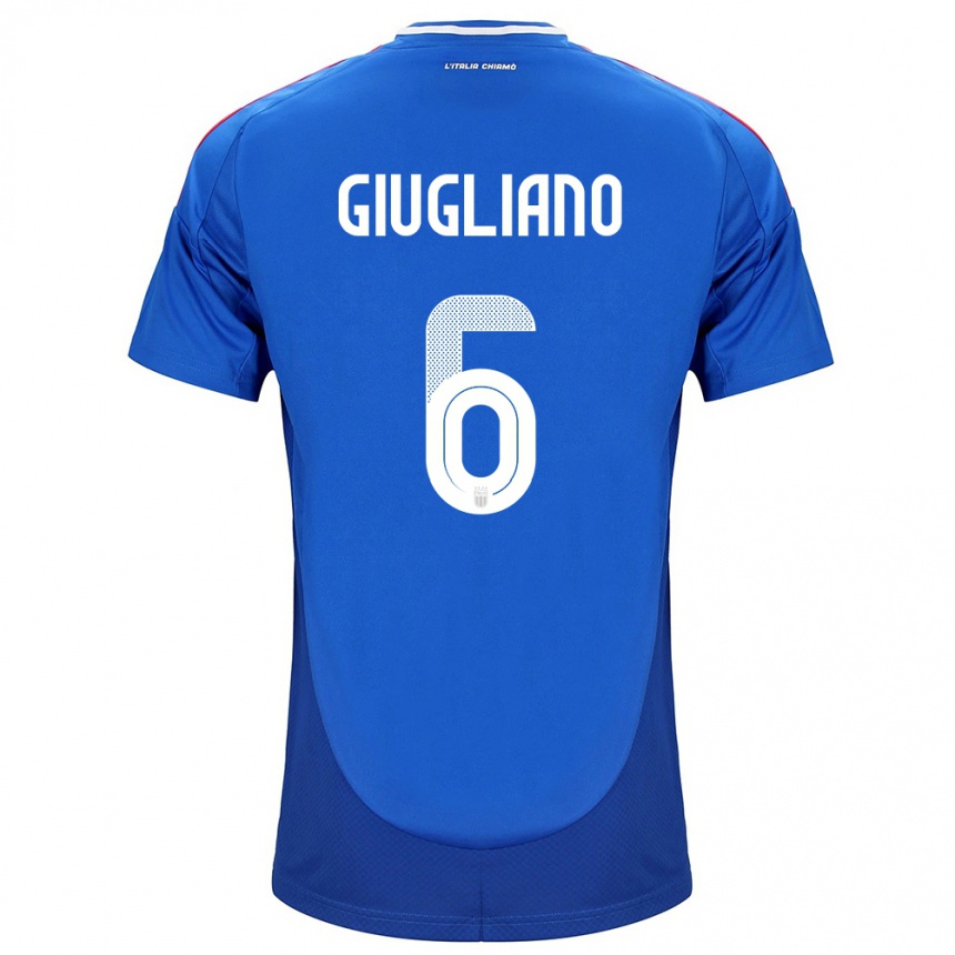 Niño Fútbol Camiseta Italia Manuela Giugliano #6 Azul 1ª Equipación 24-26 Argentina