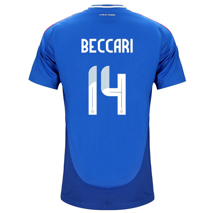 Niño Fútbol Camiseta Italia Chiara Beccari #14 Azul 1ª Equipación 24-26 Argentina