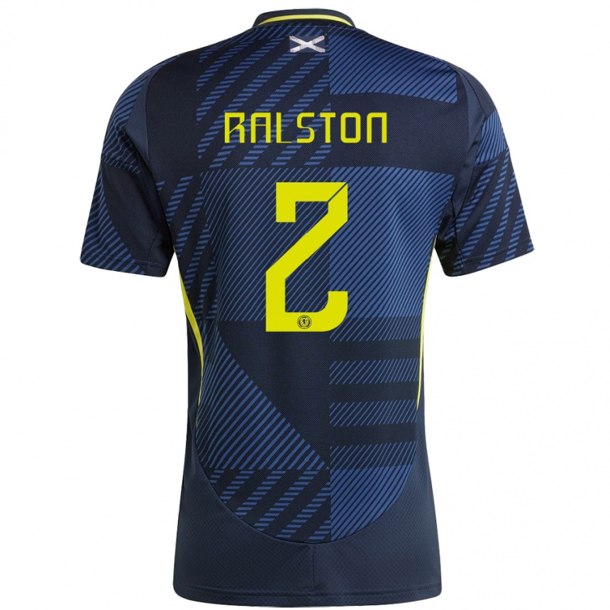 Niño Fútbol Camiseta Escocia Anthony Ralston #2 Azul Oscuro 1ª Equipación 24-26 Argentina