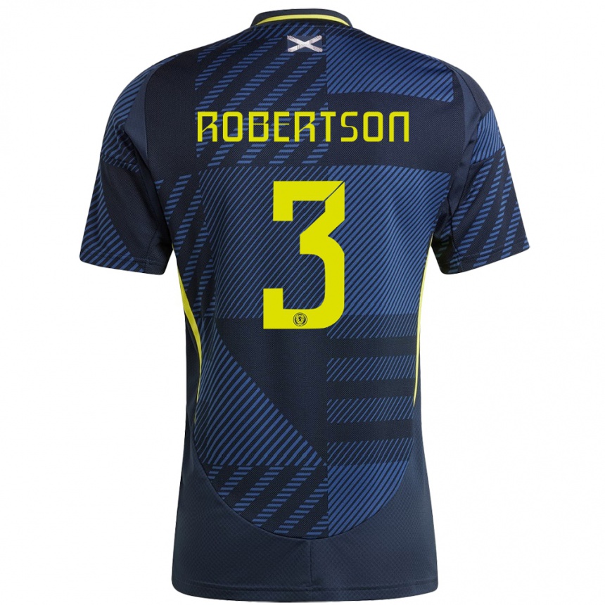 Niño Fútbol Camiseta Escocia Andrew Robertson #3 Azul Oscuro 1ª Equipación 24-26 Argentina