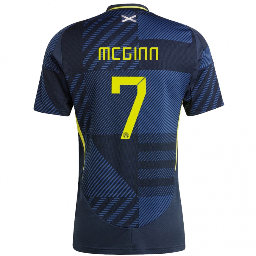 Niño Fútbol Camiseta Escocia John Mcginn #7 Azul Oscuro 1ª Equipación 24-26 Argentina