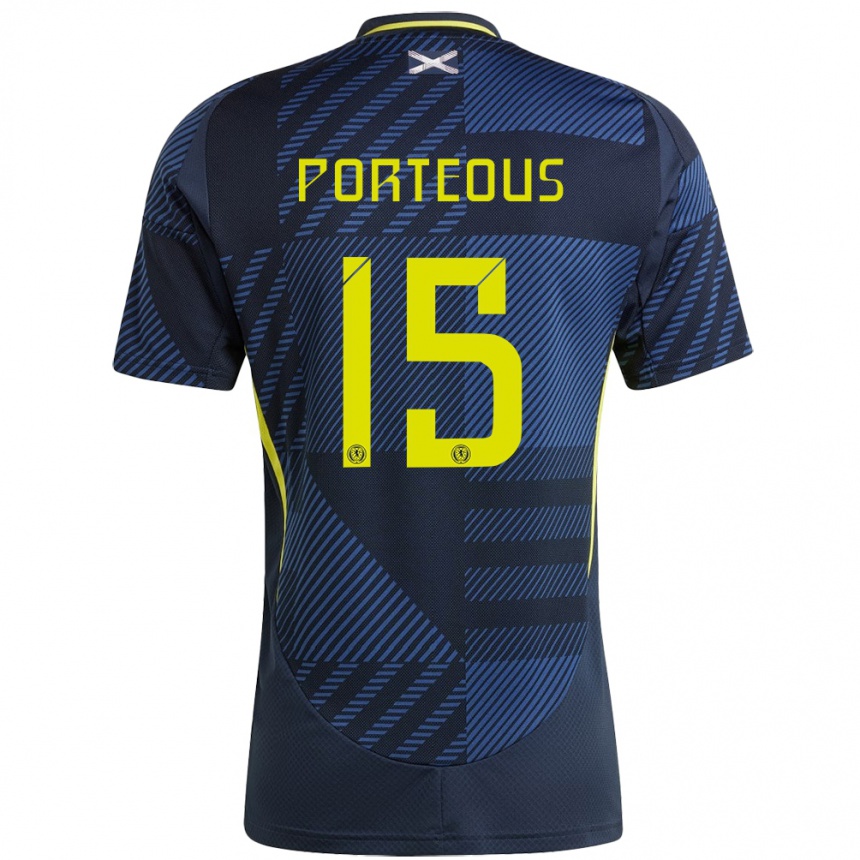 Niño Fútbol Camiseta Escocia Ryan Porteous #15 Azul Oscuro 1ª Equipación 24-26 Argentina