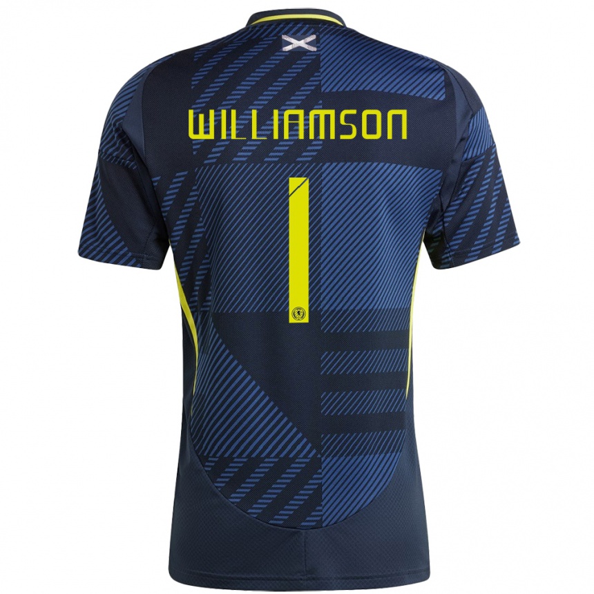 Niño Fútbol Camiseta Escocia Woody Williamson #1 Azul Oscuro 1ª Equipación 24-26 Argentina