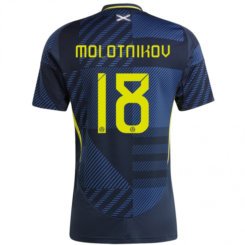 Niño Fútbol Camiseta Escocia Rudi Molotnikov #18 Azul Oscuro 1ª Equipación 24-26 Argentina