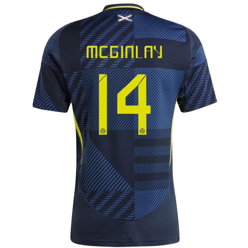 Niño Fútbol Camiseta Escocia Aiden Mcginlay #14 Azul Oscuro 1ª Equipación 24-26 Argentina