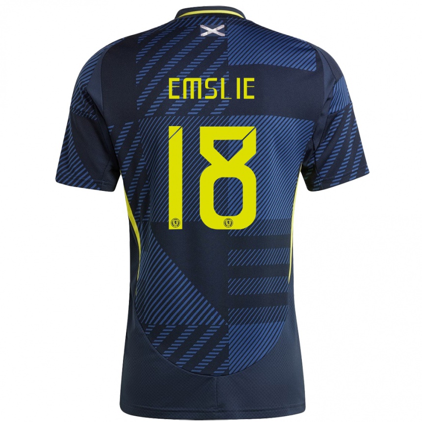 Niño Fútbol Camiseta Escocia Claire Emslie #18 Azul Oscuro 1ª Equipación 24-26 Argentina