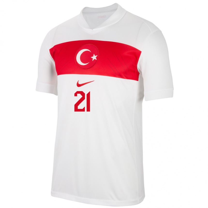 Niño Fútbol Camiseta Turquía Barış Alper Yılmaz #21 Blanco 1ª Equipación 24-26 Argentina