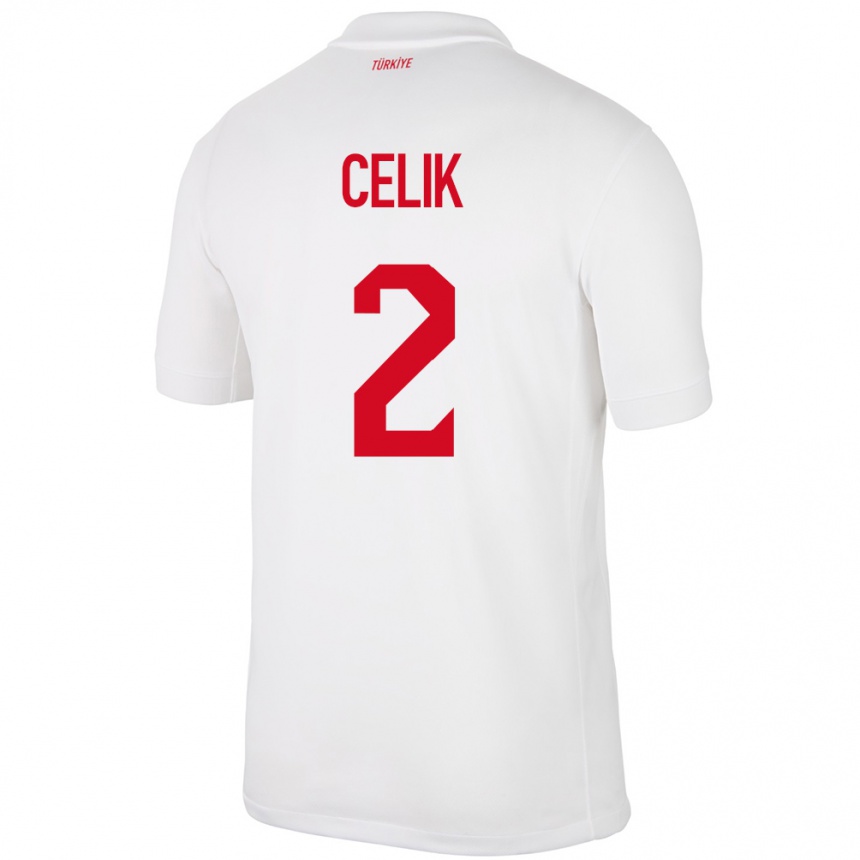 Niño Fútbol Camiseta Turquía Zeki Çelik #2 Blanco 1ª Equipación 24-26 Argentina