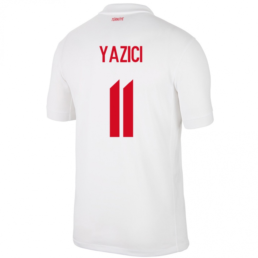 Niño Fútbol Camiseta Turquía Yusuf Yazıcı #11 Blanco 1ª Equipación 24-26 Argentina