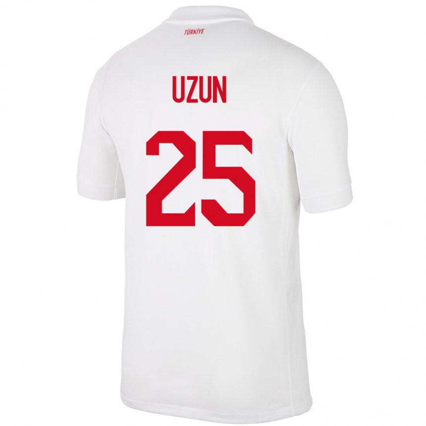 Niño Fútbol Camiseta Turquía Can Uzun #25 Blanco 1ª Equipación 24-26 Argentina