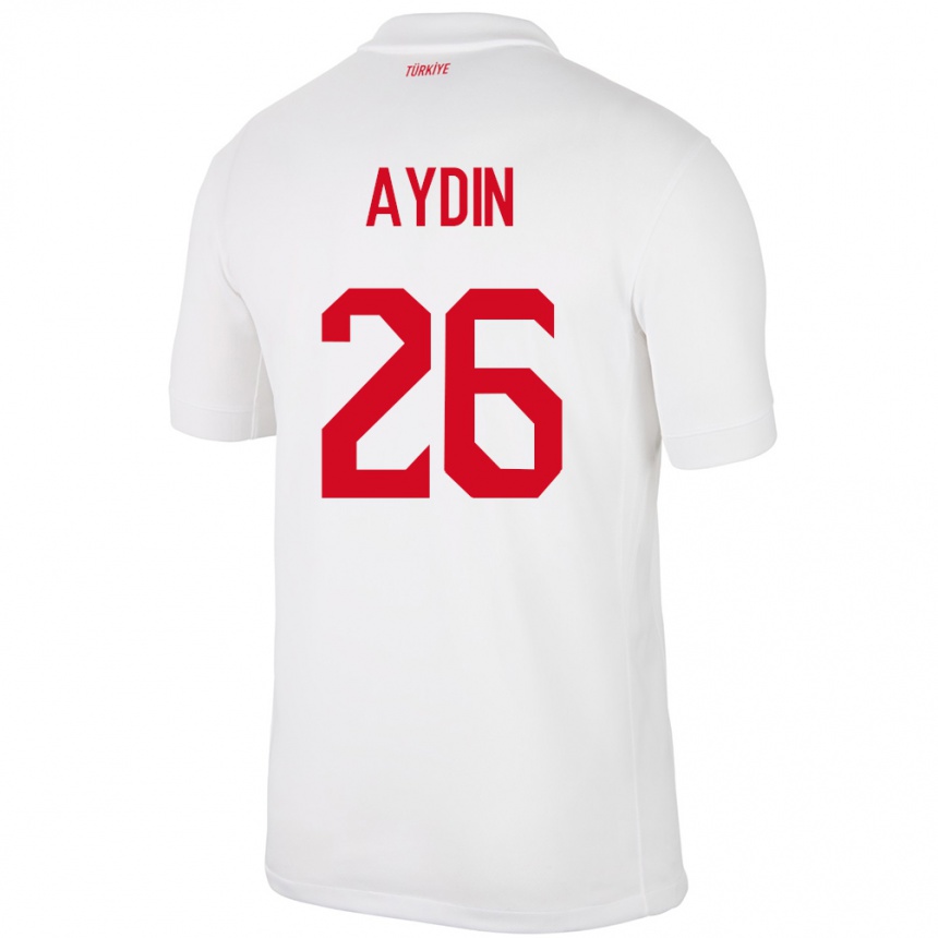 Niño Fútbol Camiseta Turquía Oğuz Aydın #26 Blanco 1ª Equipación 24-26 Argentina