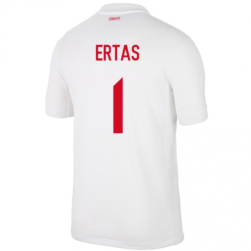 Niño Fútbol Camiseta Turquía Deniz Ertaş #1 Blanco 1ª Equipación 24-26 Argentina