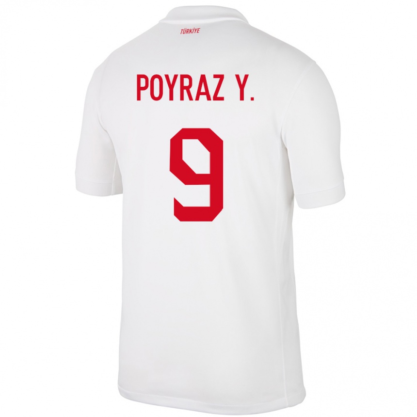 Niño Fútbol Camiseta Turquía Poyraz Yıldırım #9 Blanco 1ª Equipación 24-26 Argentina