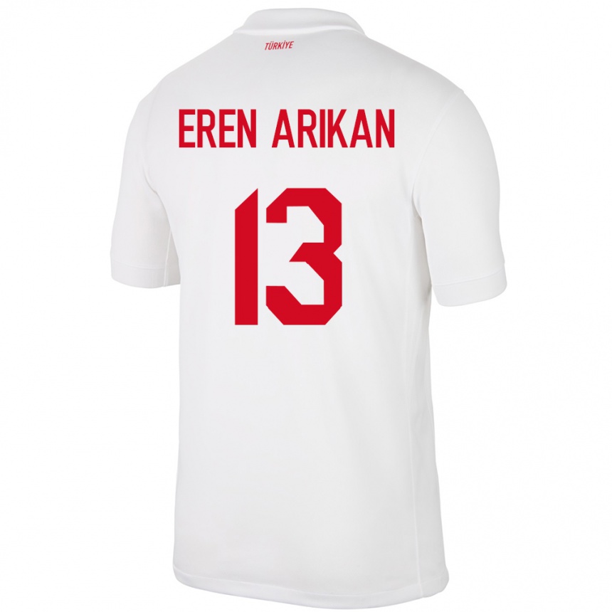 Niño Fútbol Camiseta Turquía Muhammed Eren Arıkan #13 Blanco 1ª Equipación 24-26 Argentina