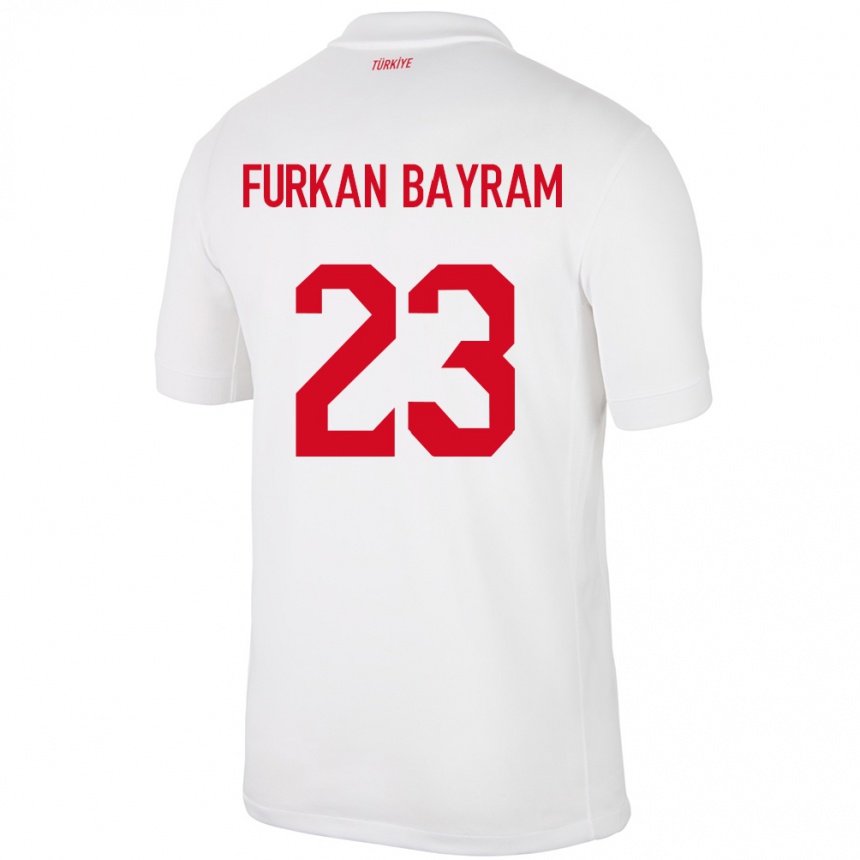 Niño Fútbol Camiseta Turquía Mert Furkan Bayram #23 Blanco 1ª Equipación 24-26 Argentina