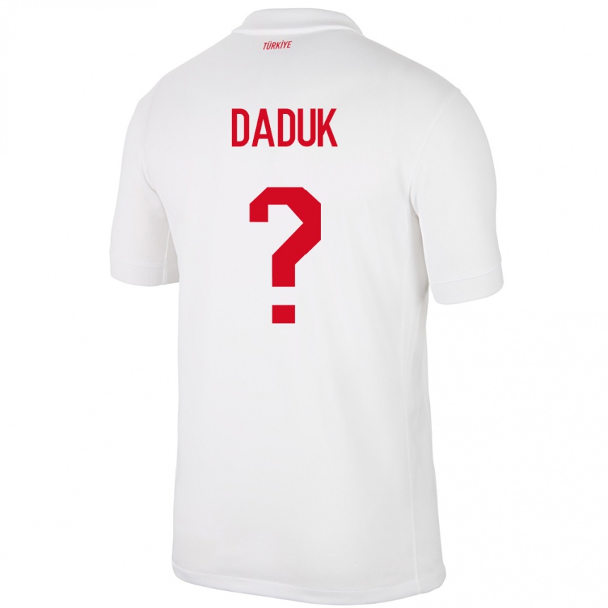 Niño Fútbol Camiseta Turquía Emir Dadük #0 Blanco 1ª Equipación 24-26 Argentina