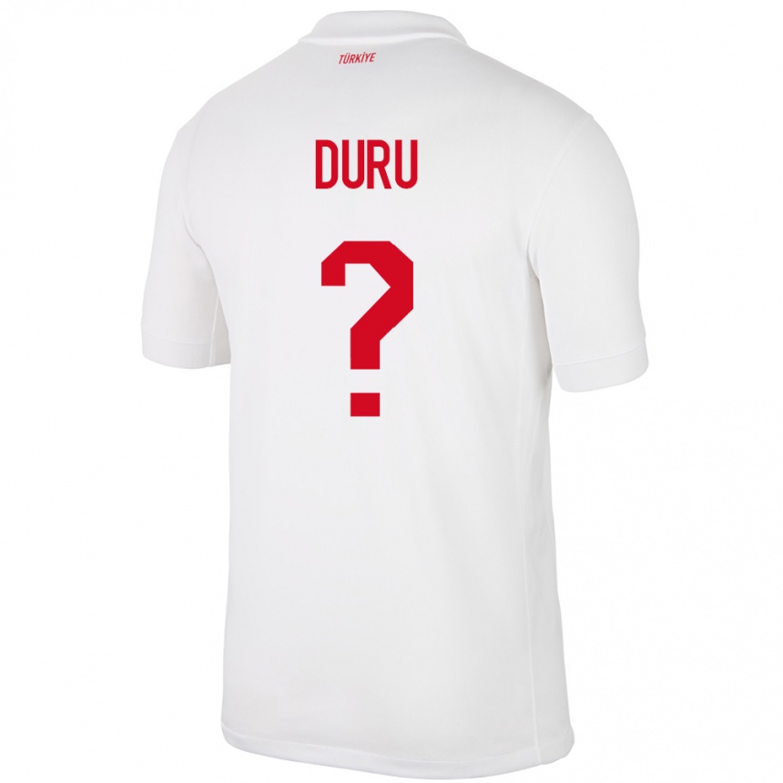 Niño Fútbol Camiseta Turquía Mustafa Duru #0 Blanco 1ª Equipación 24-26 Argentina