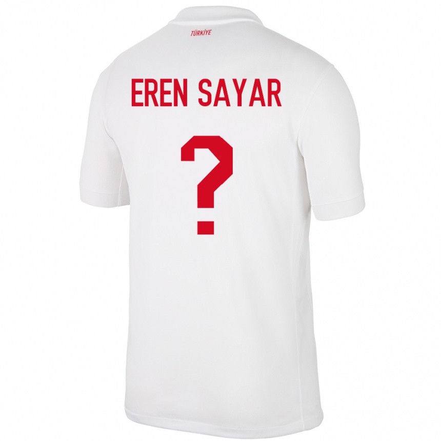 Niño Fútbol Camiseta Turquía Emin Eren Sayar #0 Blanco 1ª Equipación 24-26 Argentina