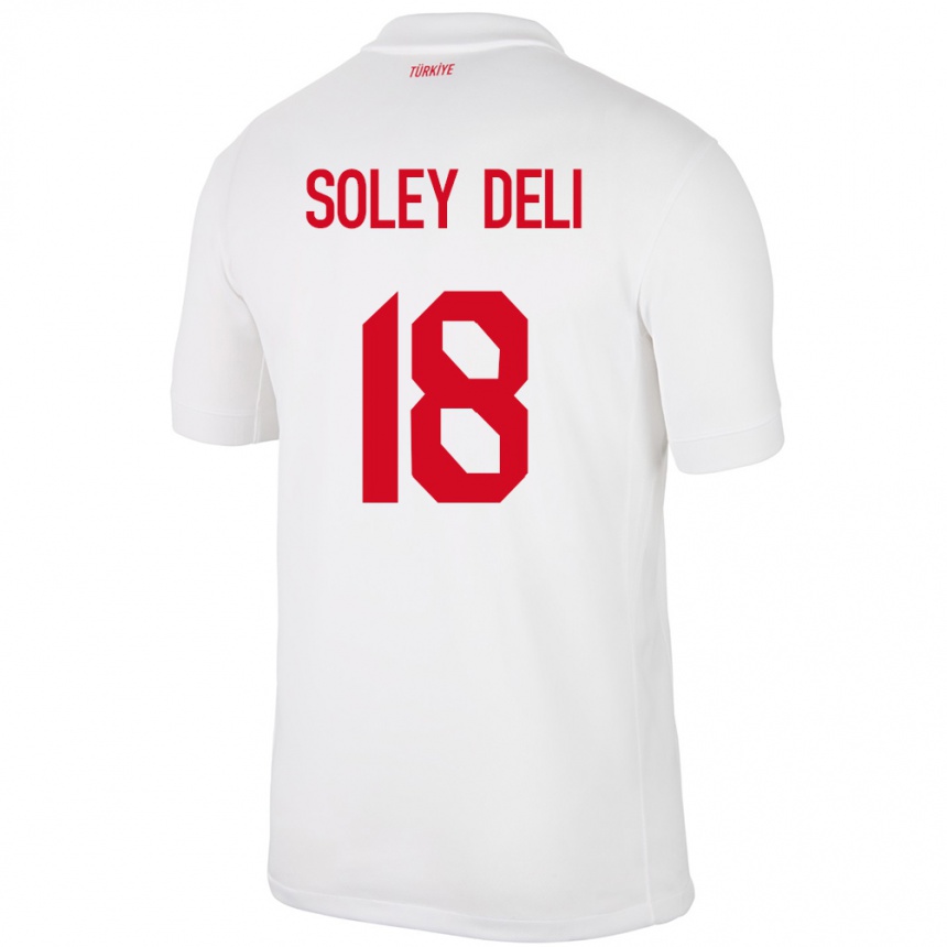 Niño Fútbol Camiseta Turquía Dilara Soley Deli #18 Blanco 1ª Equipación 24-26 Argentina