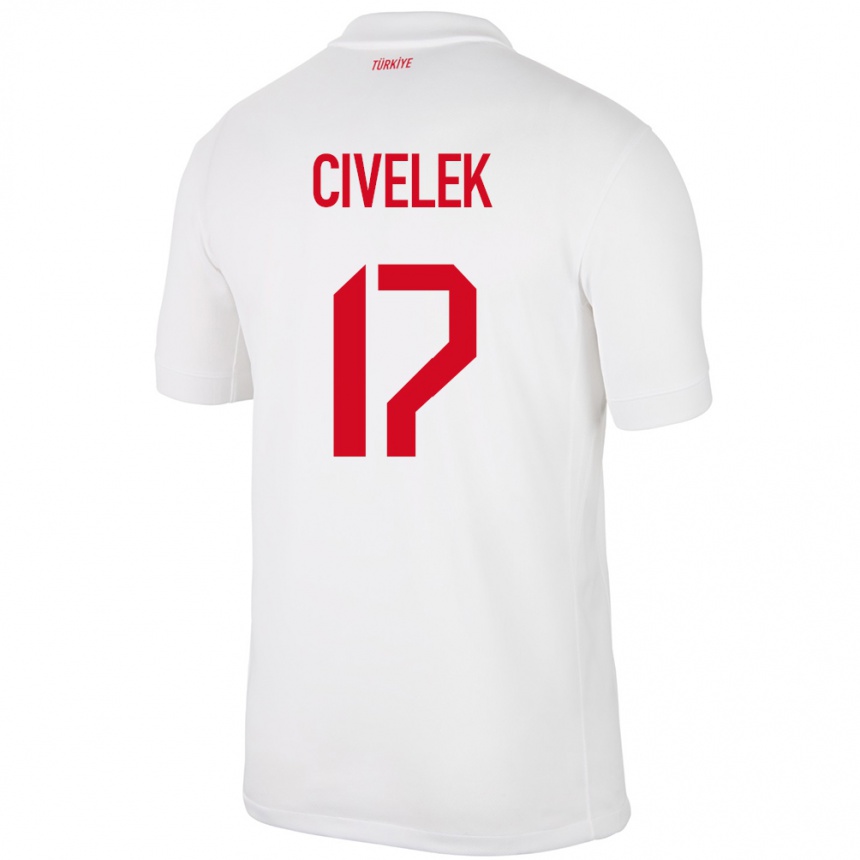 Niño Fútbol Camiseta Turquía İlayda Civelek #17 Blanco 1ª Equipación 24-26 Argentina