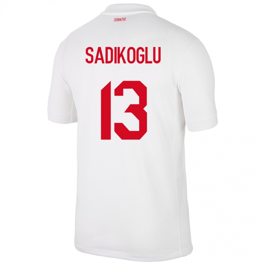 Niño Fútbol Camiseta Turquía Birgül Sadıkoğlu #13 Blanco 1ª Equipación 24-26 Argentina