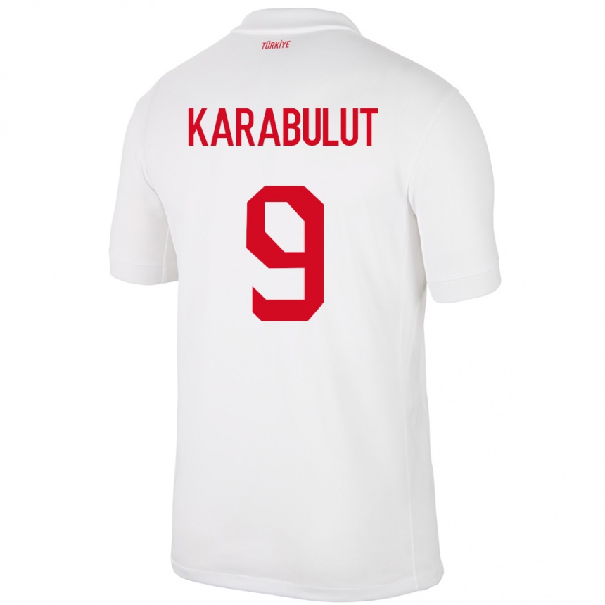 Niño Fútbol Camiseta Turquía Arzu Karabulut #9 Blanco 1ª Equipación 24-26 Argentina