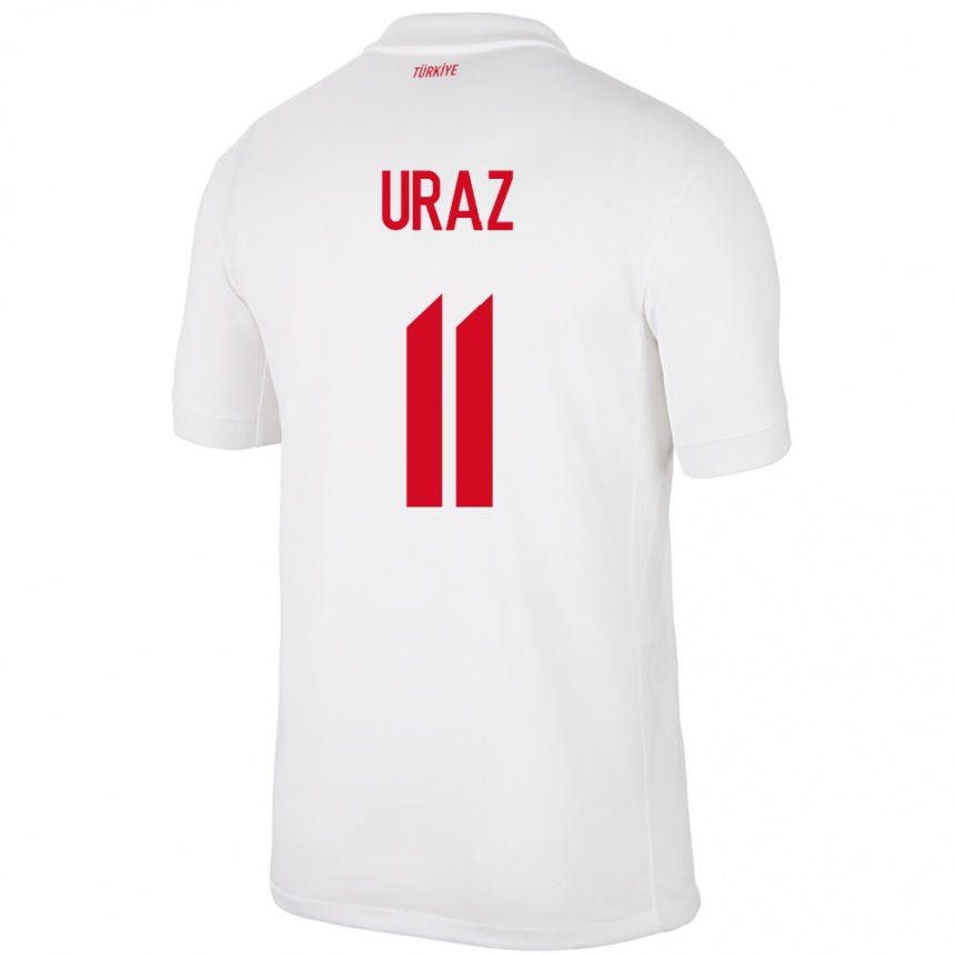 Niño Fútbol Camiseta Turquía Yağmur Uraz #11 Blanco 1ª Equipación 24-26 Argentina