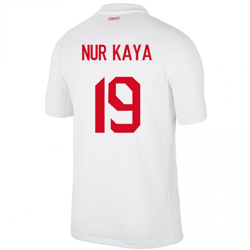 Niño Fútbol Camiseta Turquía Cansu Nur Kaya #19 Blanco 1ª Equipación 24-26 Argentina