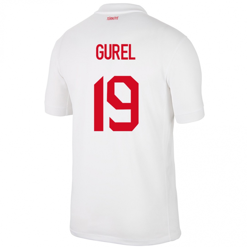 Niño Fútbol Camiseta Turquía Cansu Gürel #19 Blanco 1ª Equipación 24-26 Argentina