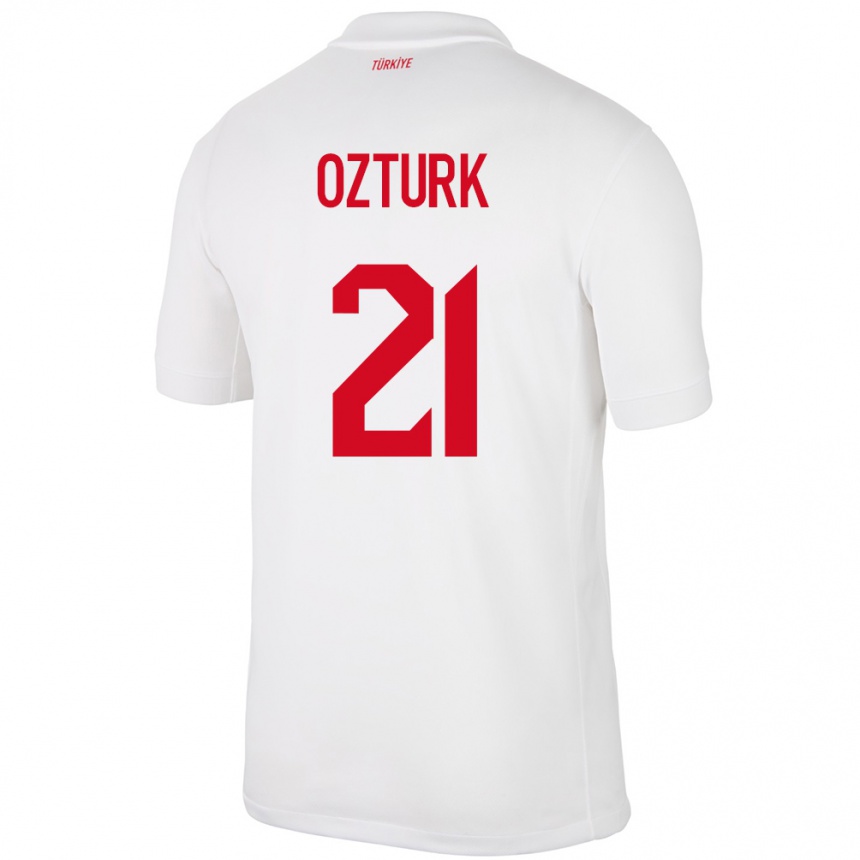 Niño Fútbol Camiseta Turquía Melike Öztürk #21 Blanco 1ª Equipación 24-26 Argentina