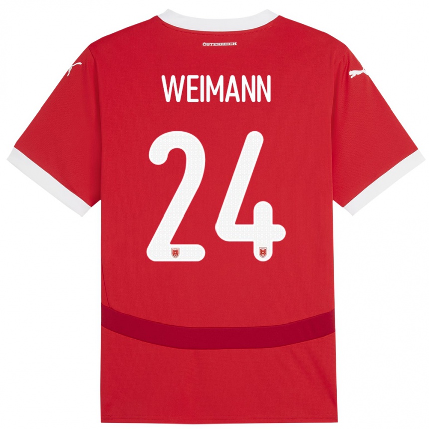 Niño Fútbol Camiseta Austria Andreas Weimann #24 Rojo 1ª Equipación 24-26 Argentina