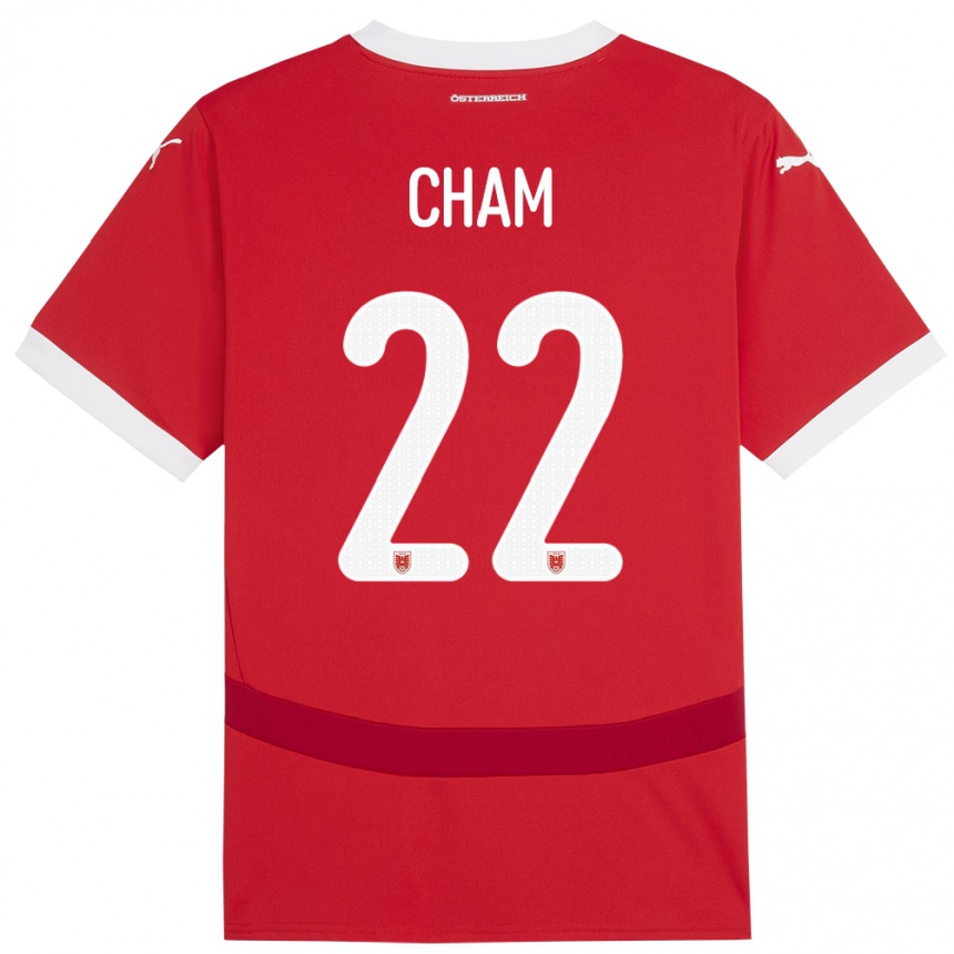 Niño Fútbol Camiseta Austria Muhammed Cham #22 Rojo 1ª Equipación 24-26 Argentina