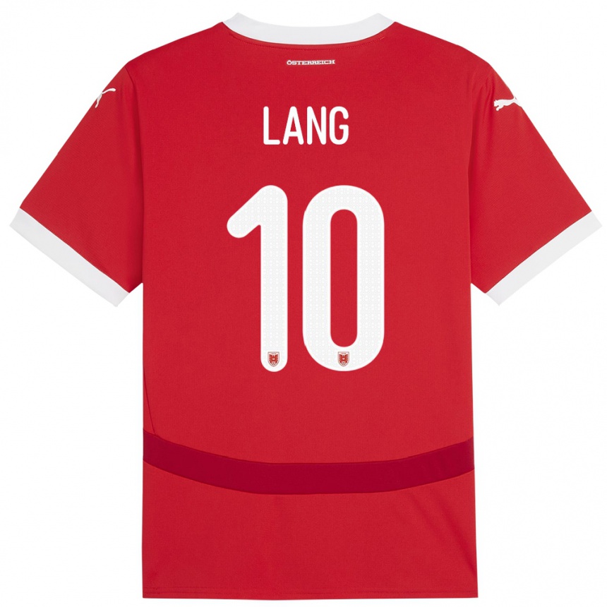 Niño Fútbol Camiseta Austria Christoph Lang #10 Rojo 1ª Equipación 24-26 Argentina