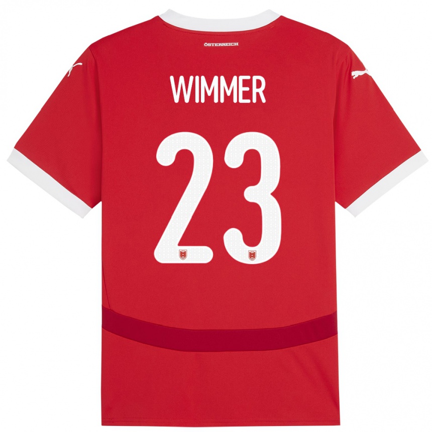 Niño Fútbol Camiseta Austria Patrick Wimmer #23 Rojo 1ª Equipación 24-26 Argentina