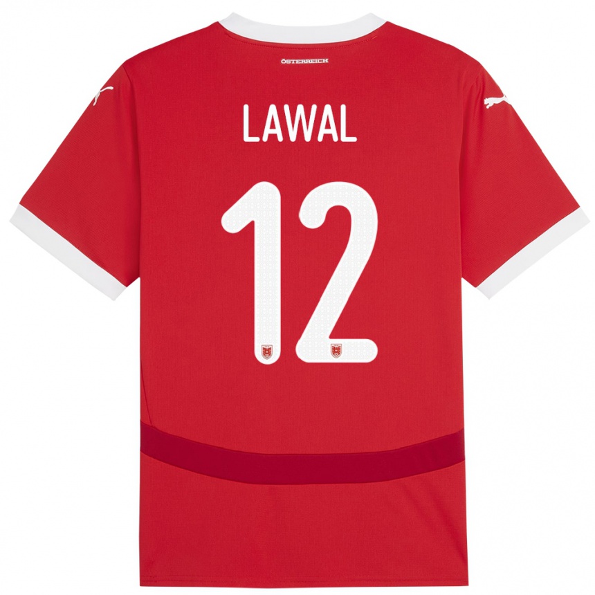 Niño Fútbol Camiseta Austria Tobias Lawal #12 Rojo 1ª Equipación 24-26 Argentina