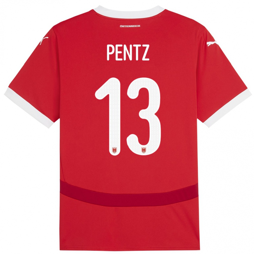 Niño Fútbol Camiseta Austria Patrick Pentz #13 Rojo 1ª Equipación 24-26 Argentina