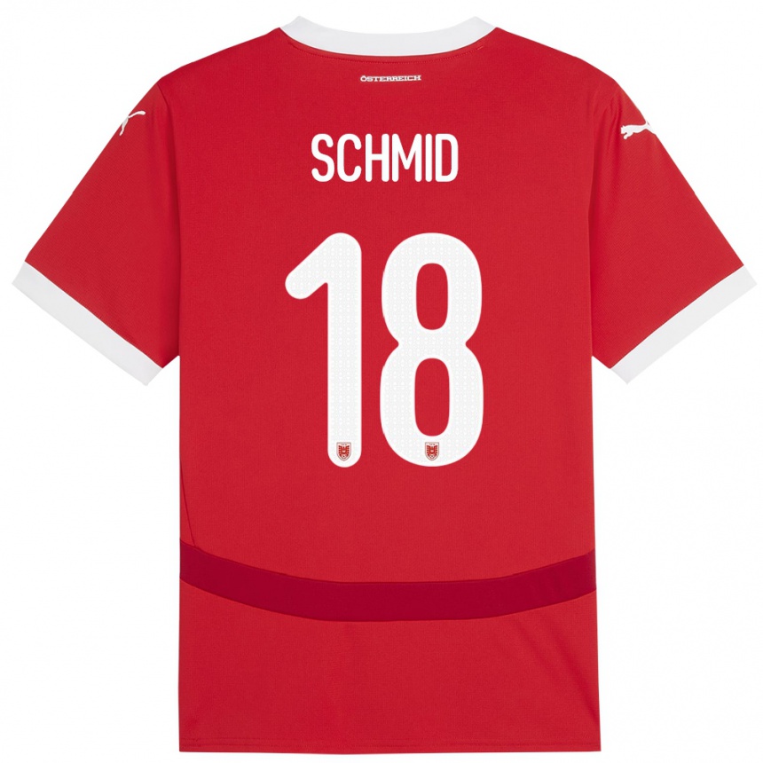 Niño Fútbol Camiseta Austria Romano Schmid #18 Rojo 1ª Equipación 24-26 Argentina