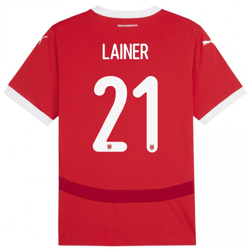 Niño Fútbol Camiseta Austria Stefan Lainer #21 Rojo 1ª Equipación 24-26 Argentina