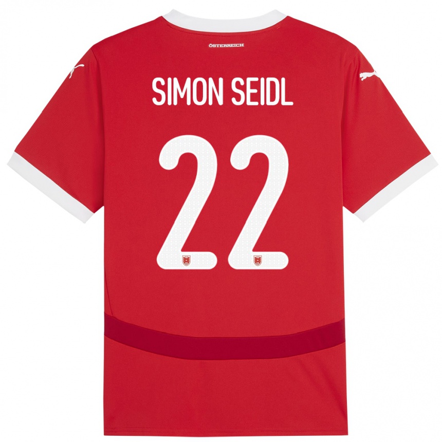 Niño Fútbol Camiseta Austria Simon Seidl #22 Rojo 1ª Equipación 24-26 Argentina