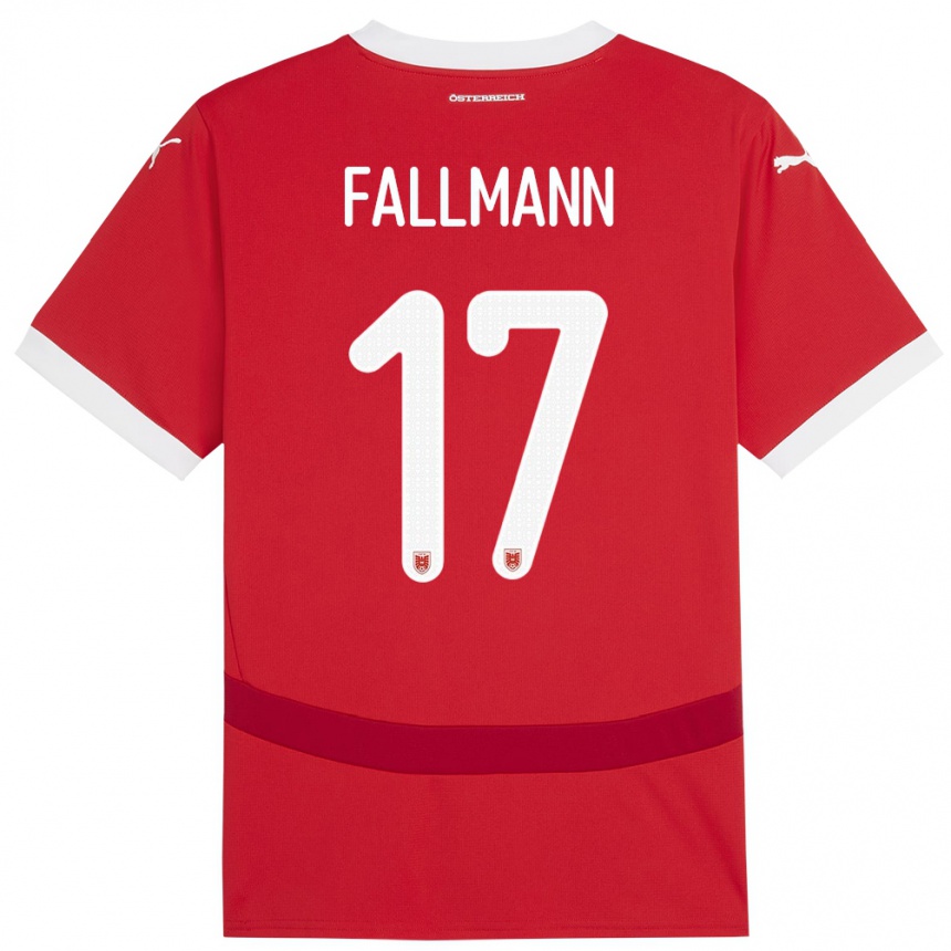 Niño Fútbol Camiseta Austria Pascal Fallmann #17 Rojo 1ª Equipación 24-26 Argentina