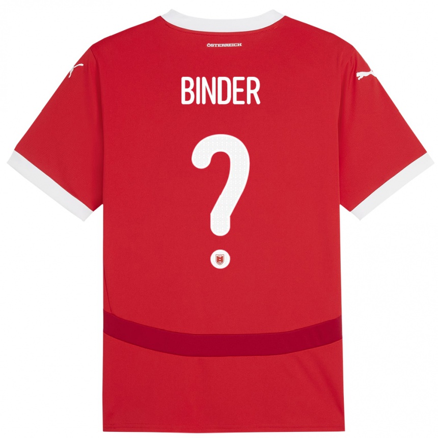 Niño Fútbol Camiseta Austria Nicolas Binder #0 Rojo 1ª Equipación 24-26 Argentina